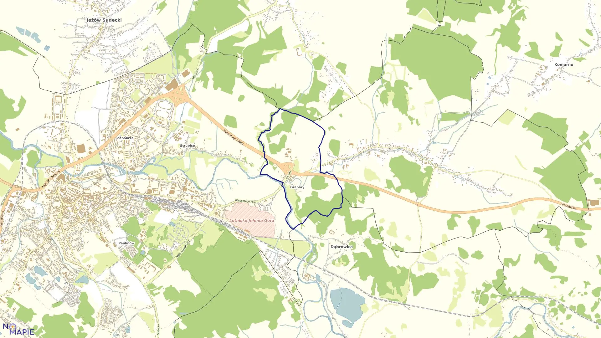 Mapa obrębu 23 NE w mieście Jelenia Góra