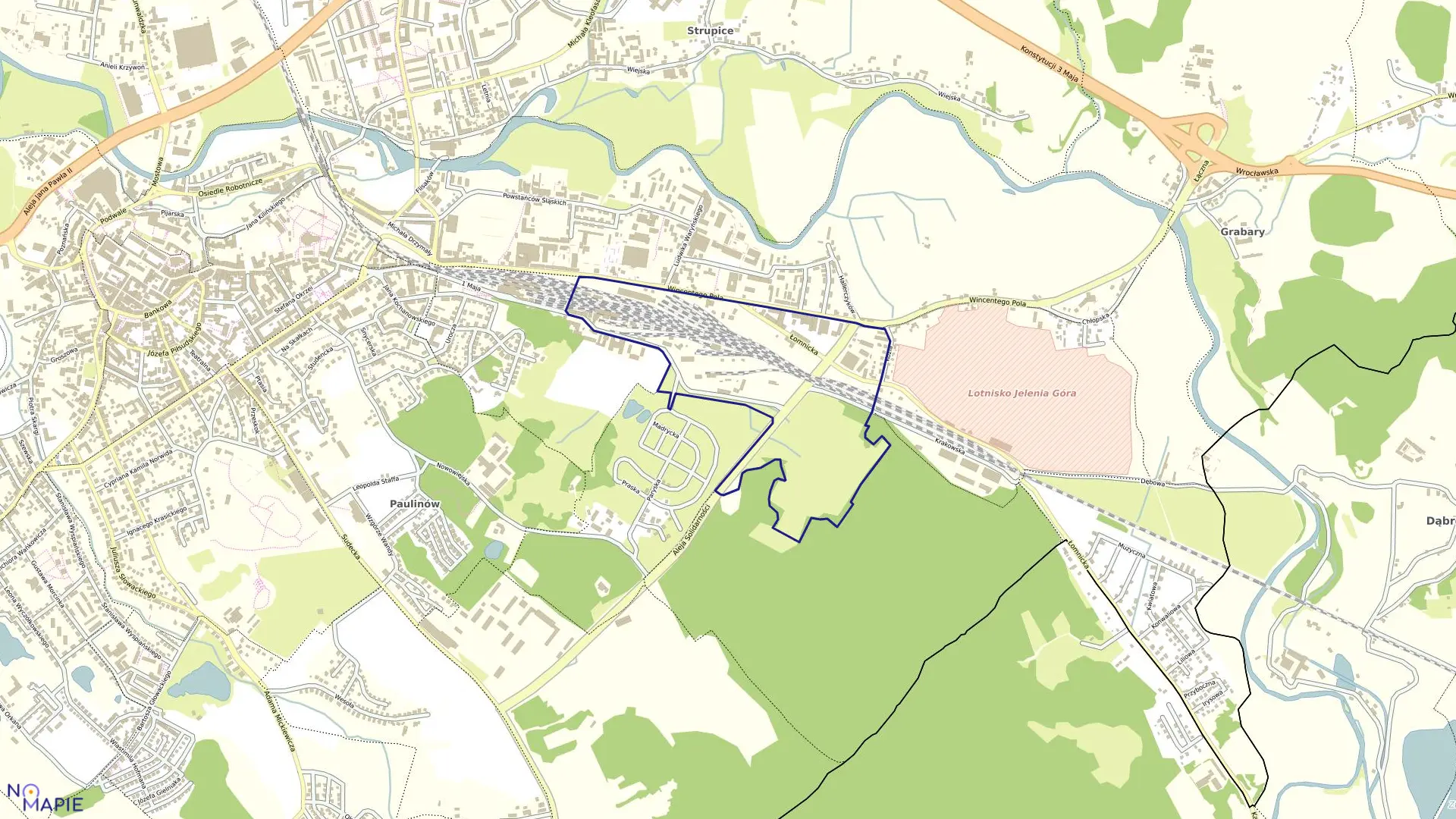 Mapa obrębu 35 w mieście Jelenia Góra