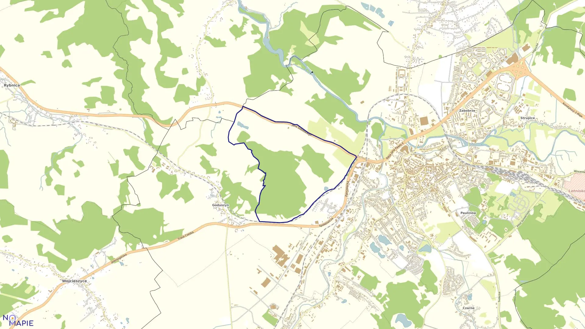 Mapa obrębu 37 w mieście Jelenia Góra