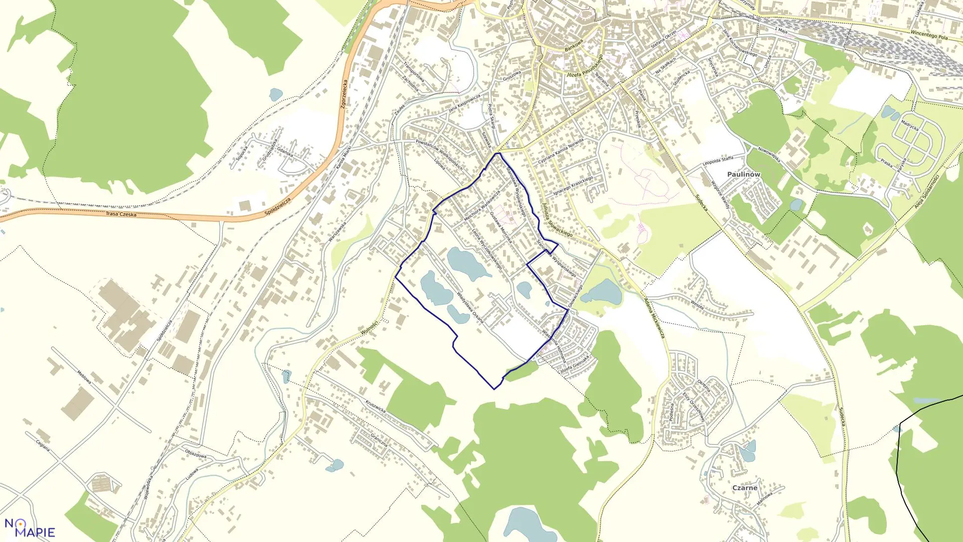 Mapa obrębu 40 w mieście Jelenia Góra