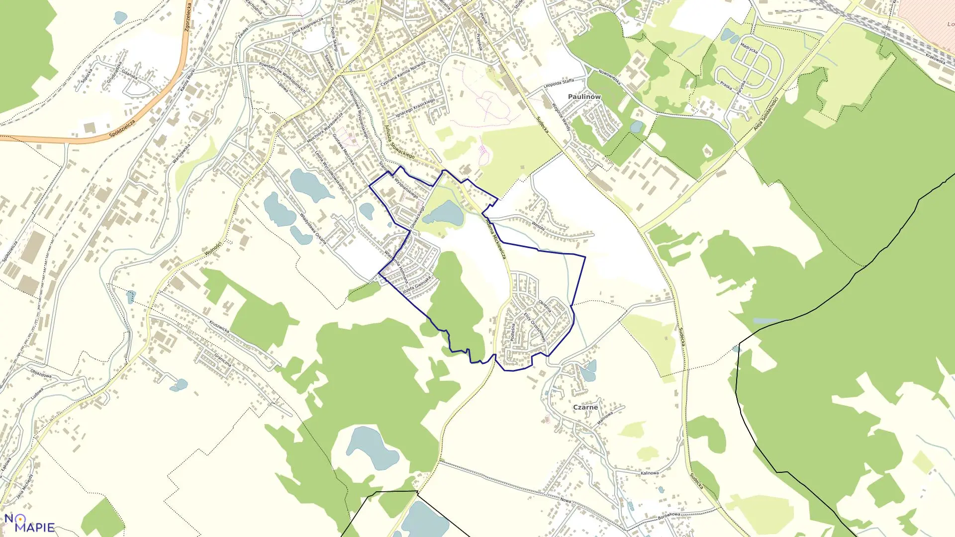 Mapa obrębu 41 w mieście Jelenia Góra