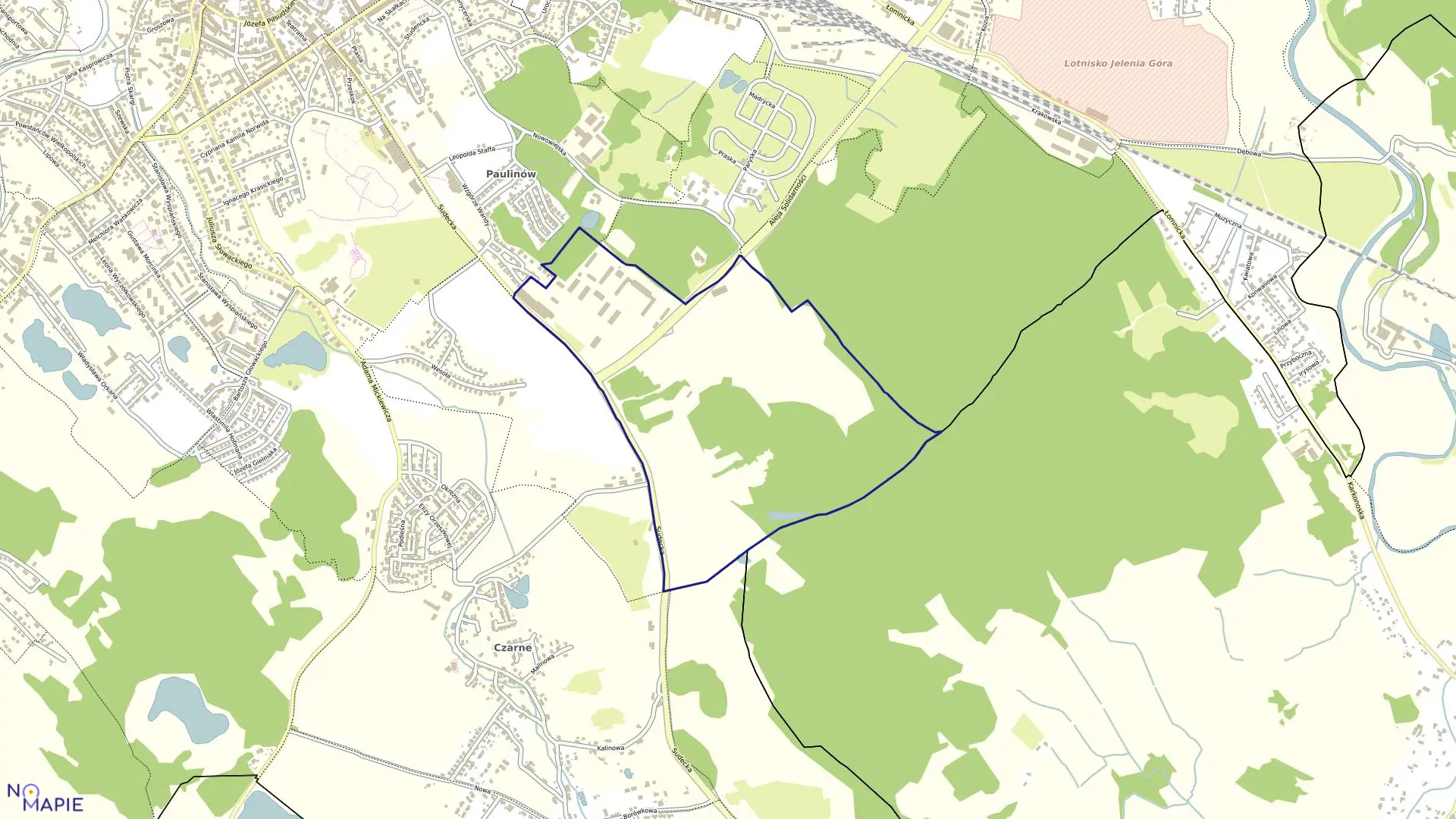 Mapa obrębu 43 w mieście Jelenia Góra