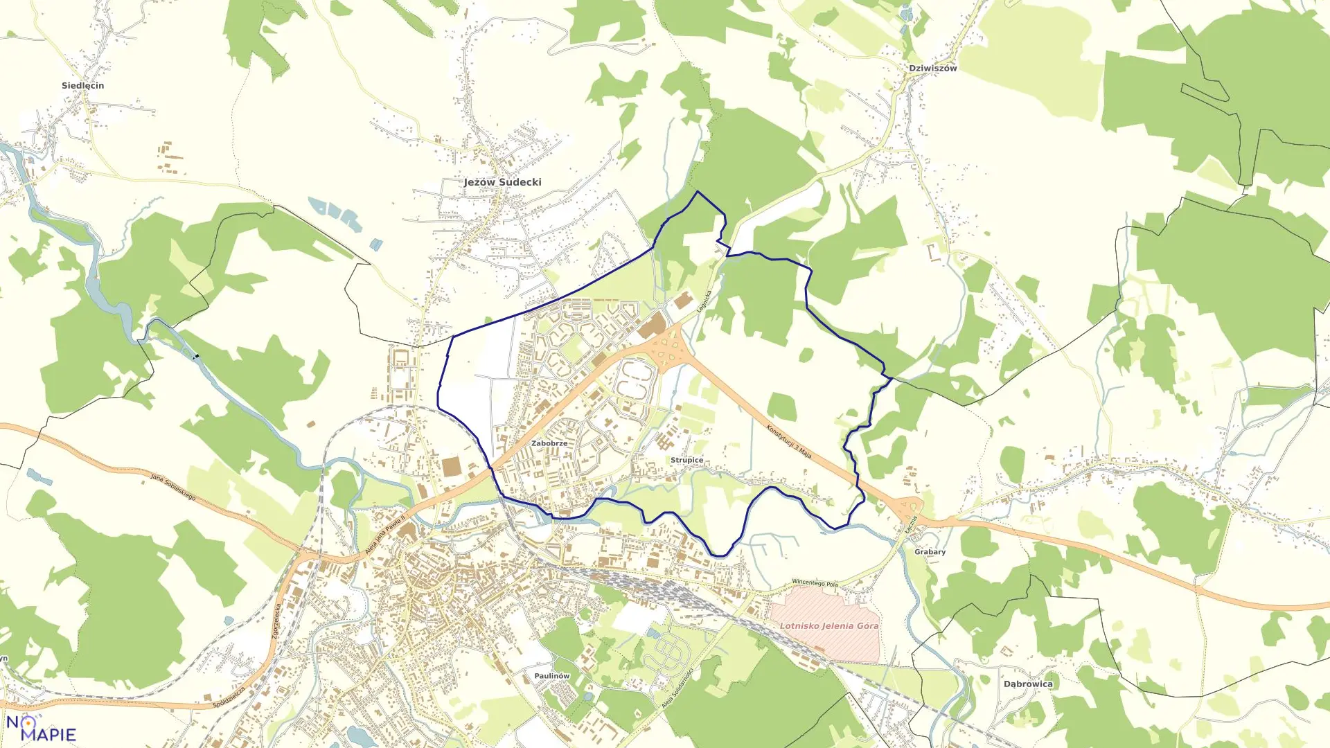 Mapa obrębu 60 w mieście Jelenia Góra