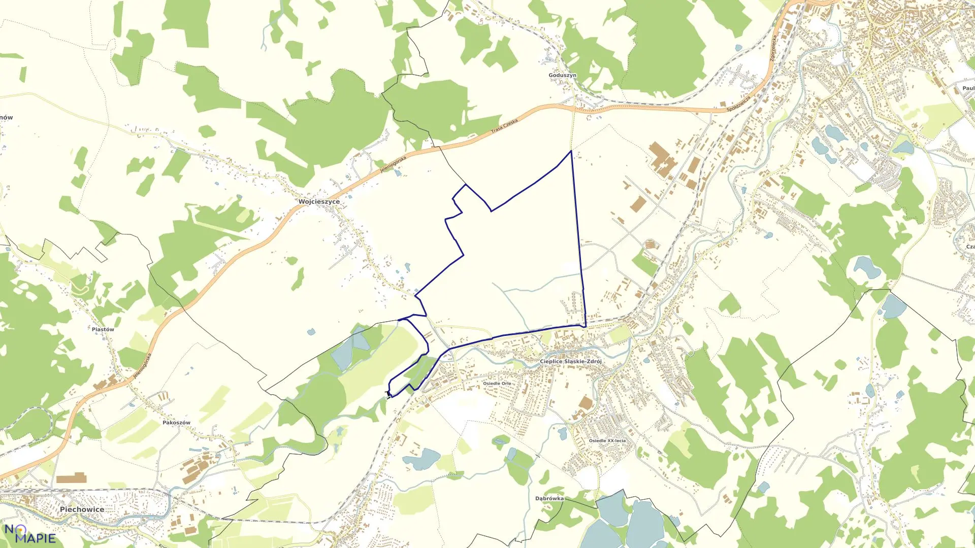 Mapa obrębu CIEPLICE - I w mieście Jelenia Góra