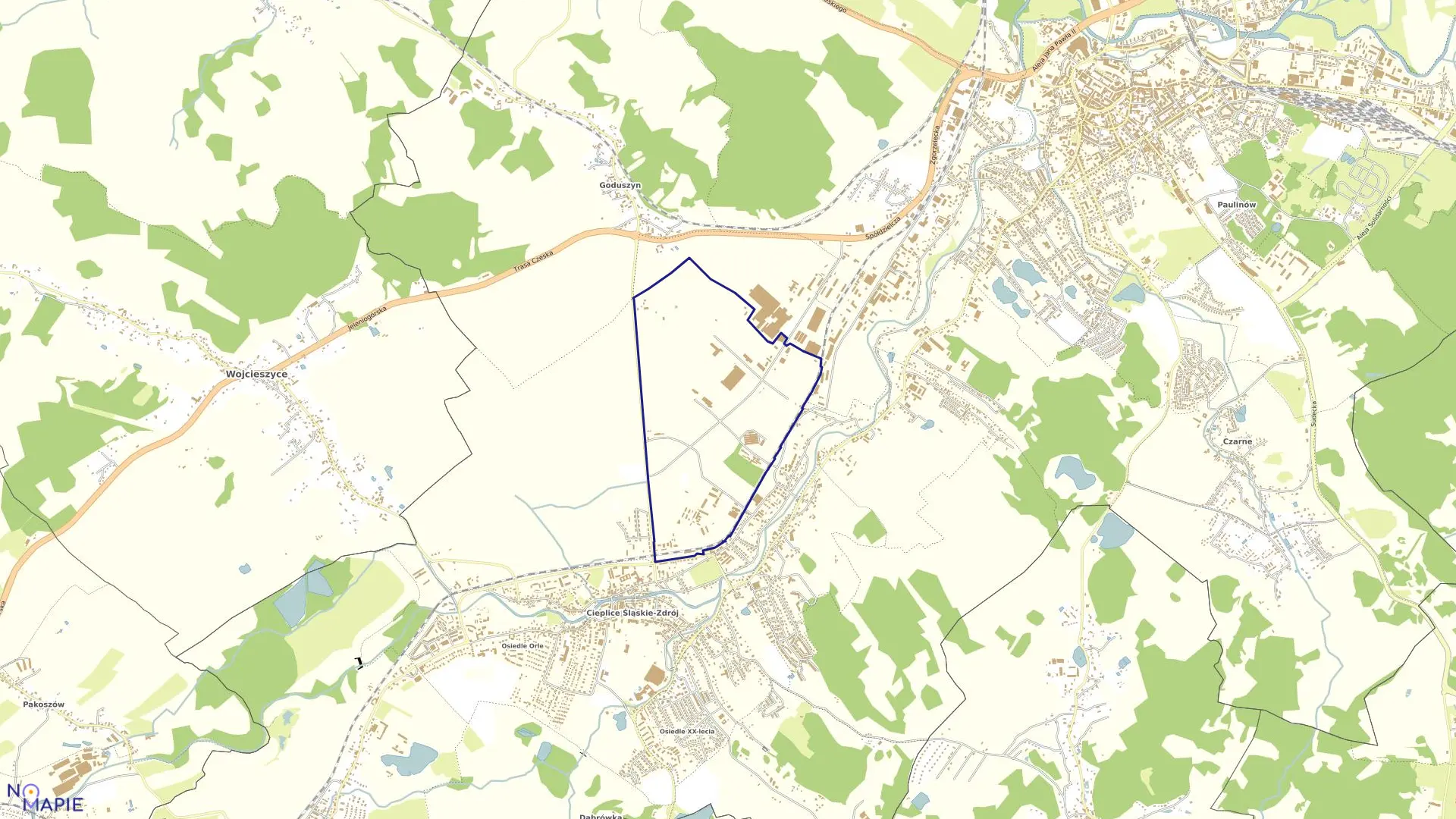 Mapa obrębu CIEPLICE - II w mieście Jelenia Góra