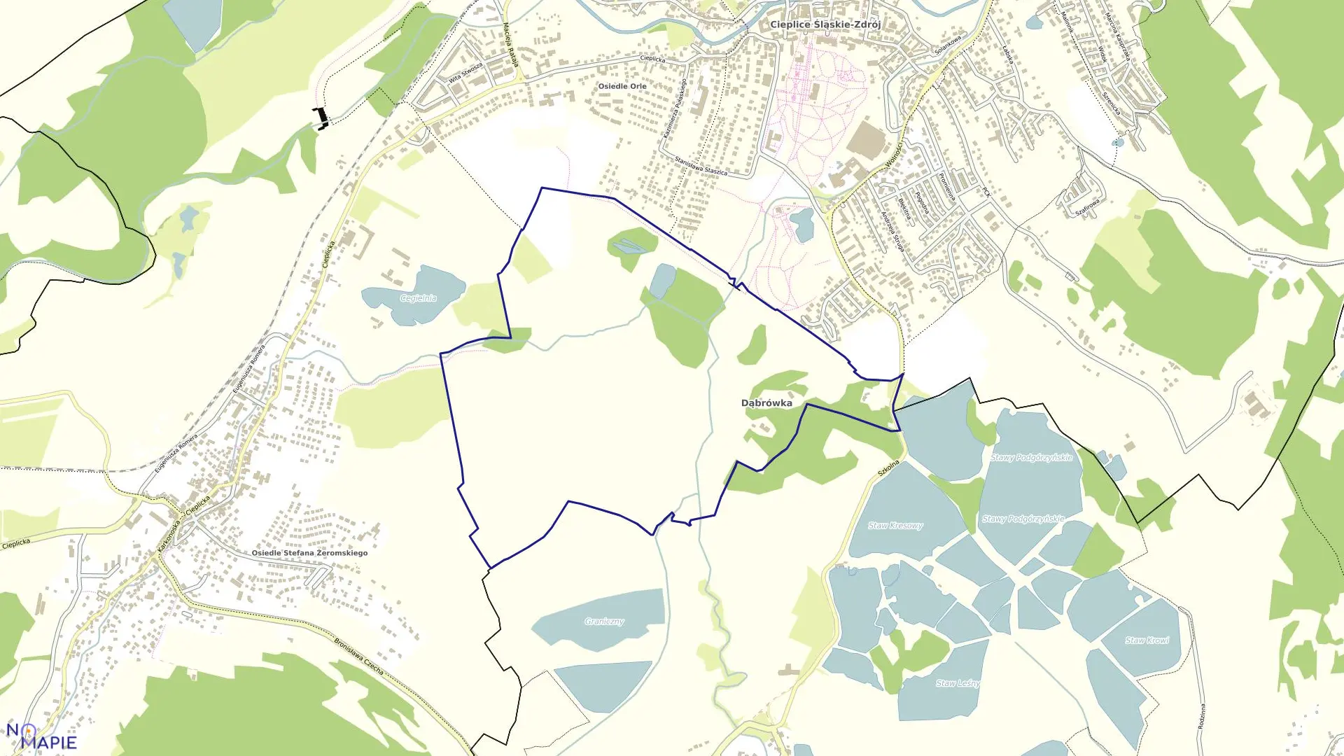 Mapa obrębu CIEPLICE - III w mieście Jelenia Góra