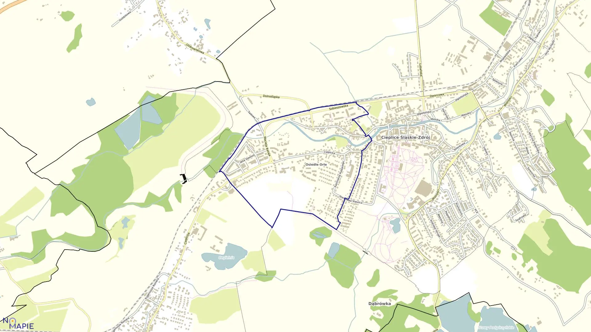 Mapa obrębu CIEPLICE - IV w mieście Jelenia Góra
