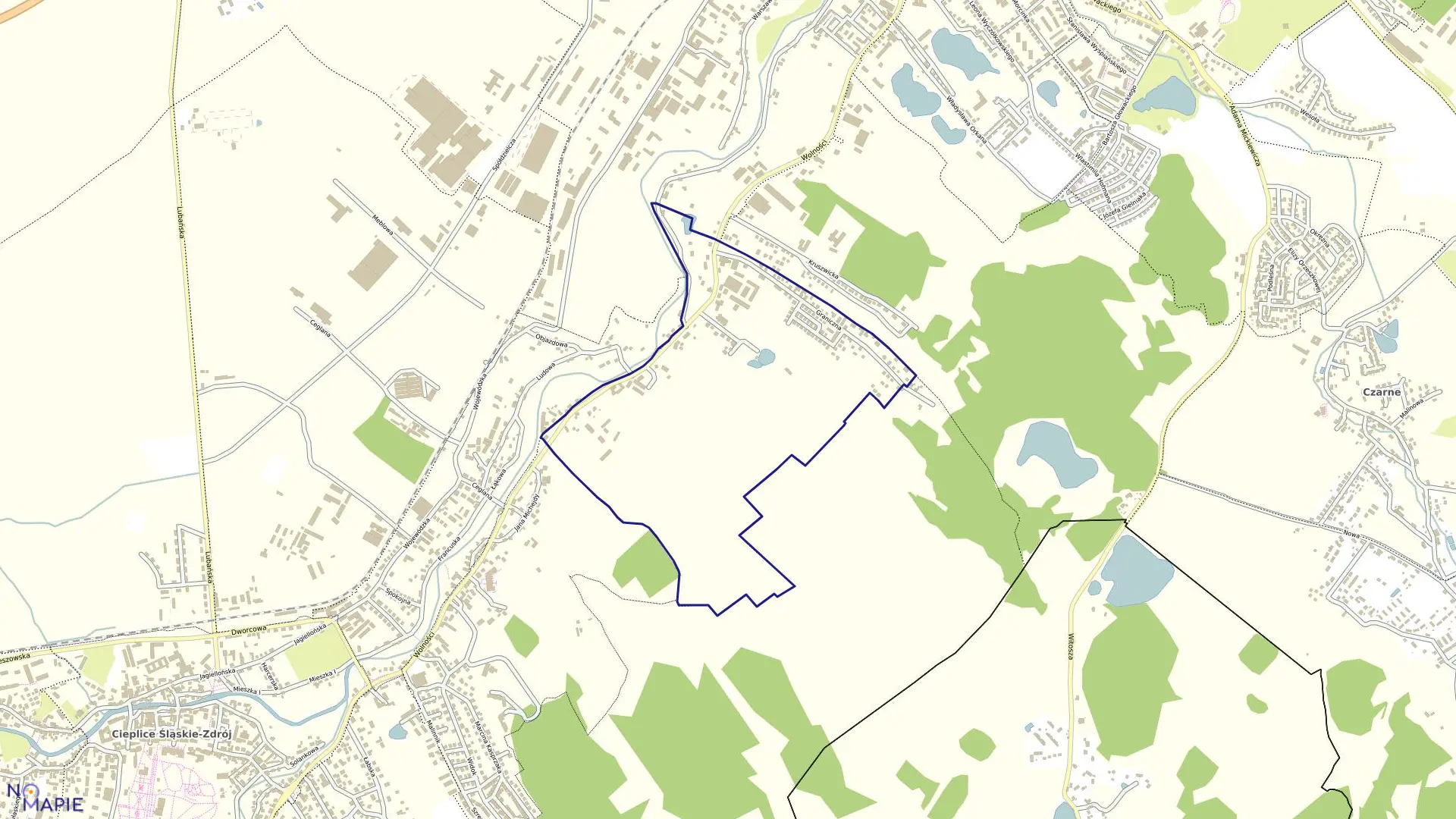 Mapa obrębu CIEPLICE - IX w mieście Jelenia Góra