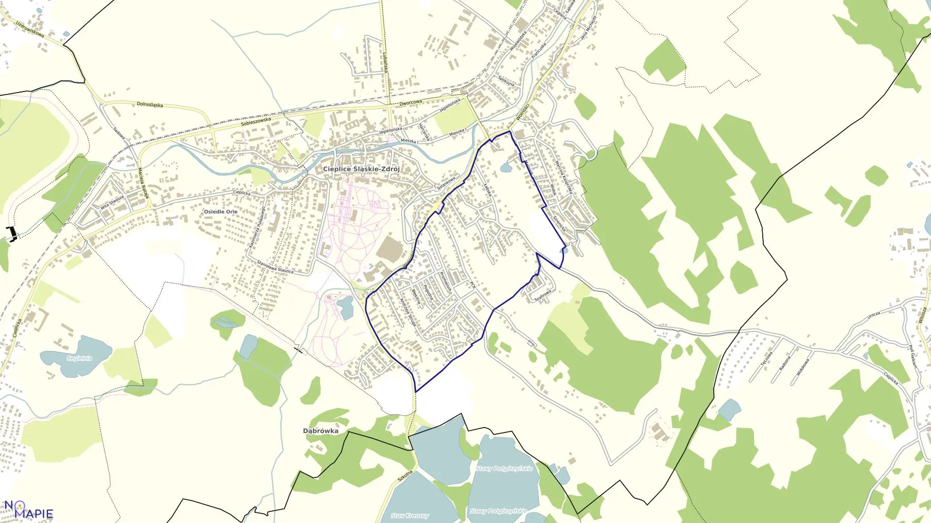 Mapa obrębu CIEPLICE - VII w mieście Jelenia Góra