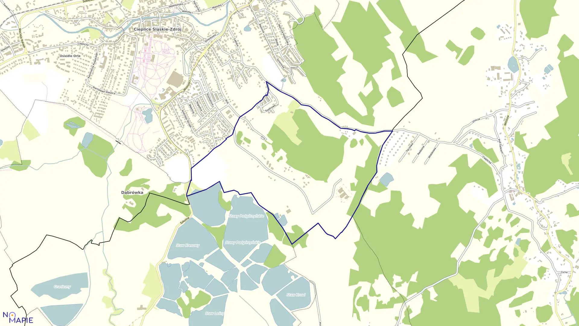 Mapa obrębu CIEPLICE - X w mieście Jelenia Góra