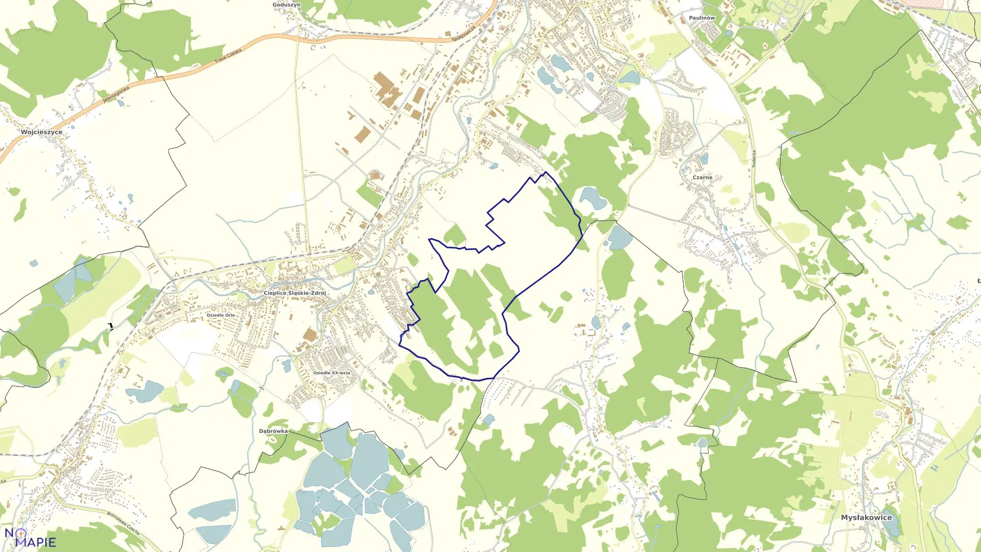 Mapa obrębu CIEPLICE - XI w mieście Jelenia Góra