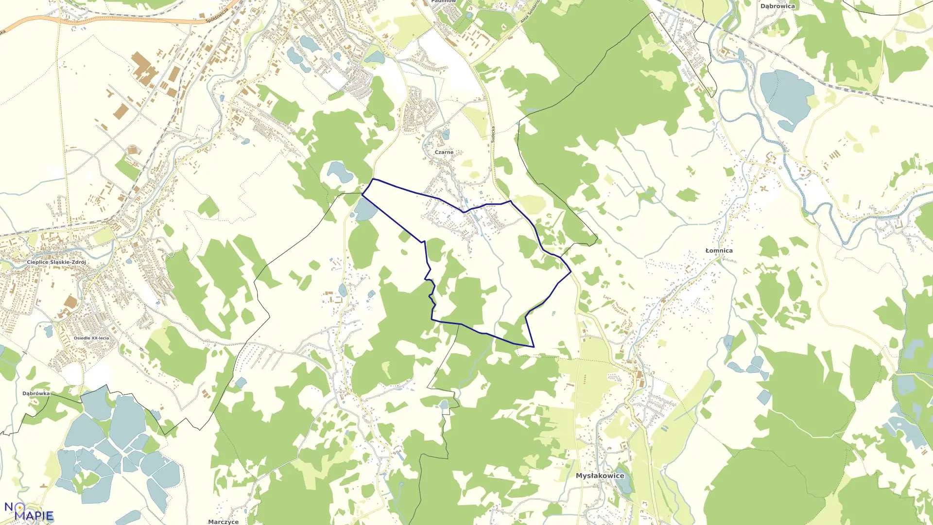 Mapa obrębu CZARNE - II w mieście Jelenia Góra