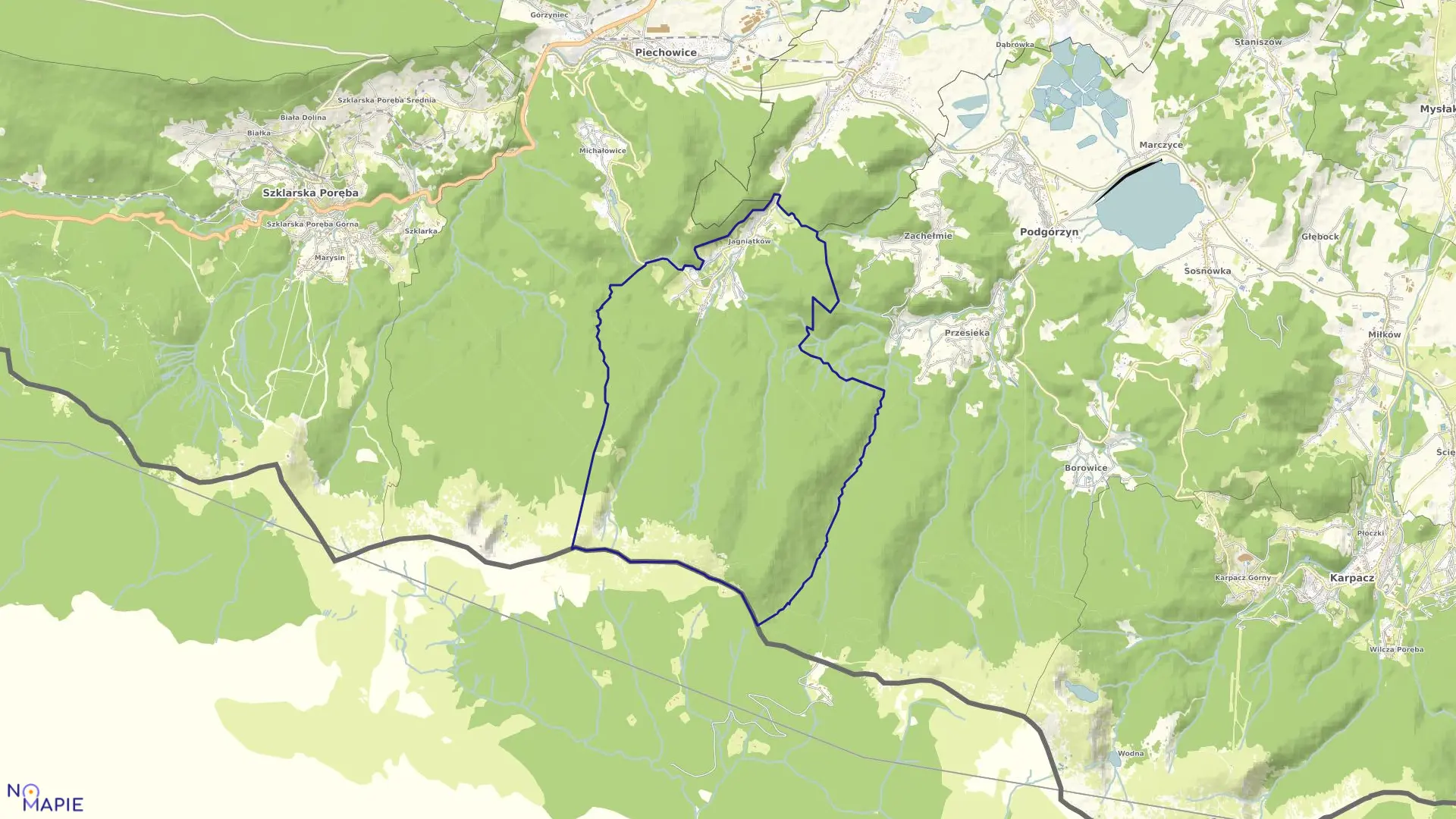 Mapa obrębu JAGNIĄTKÓW w mieście Jelenia Góra