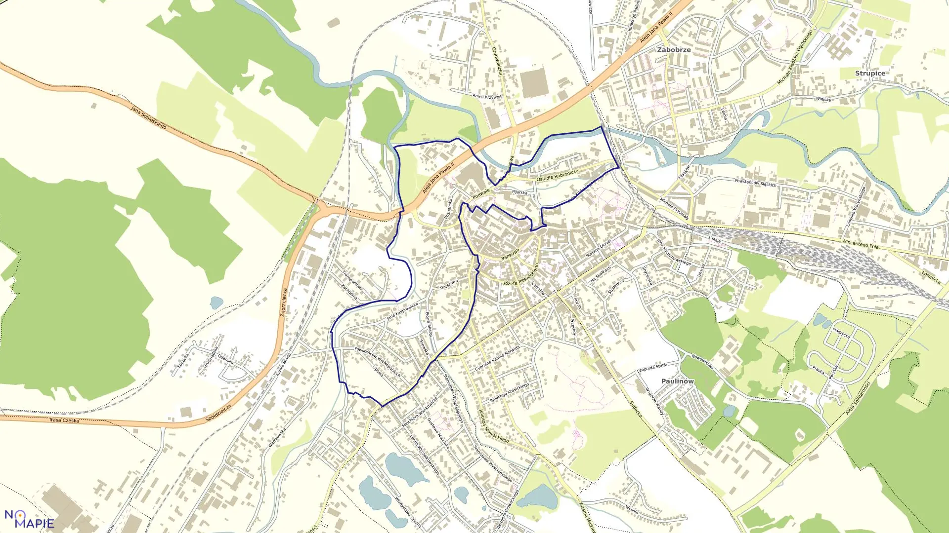 Mapa obrębu JELENIA GÓRA 1 w mieście Jelenia Góra