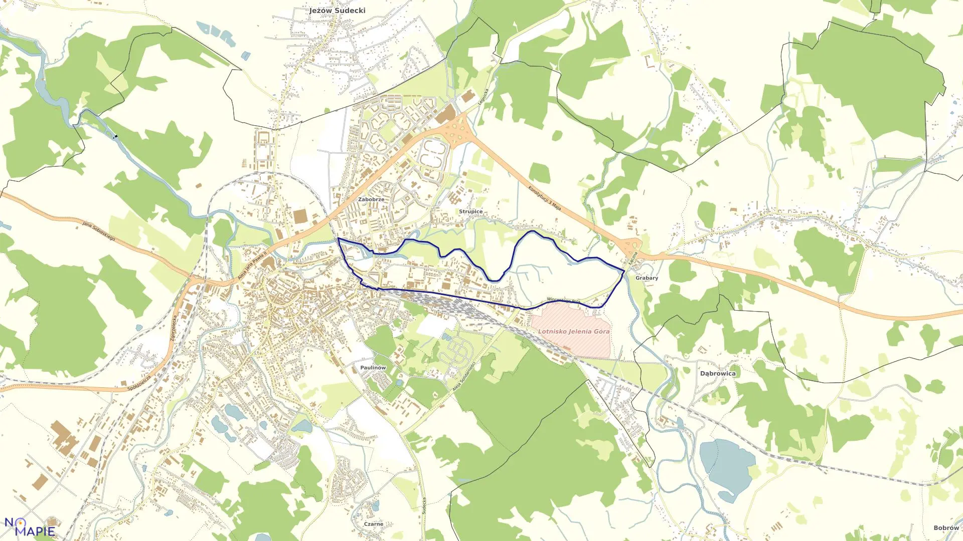 Mapa obrębu JELENIA GÓRA 2 w mieście Jelenia Góra