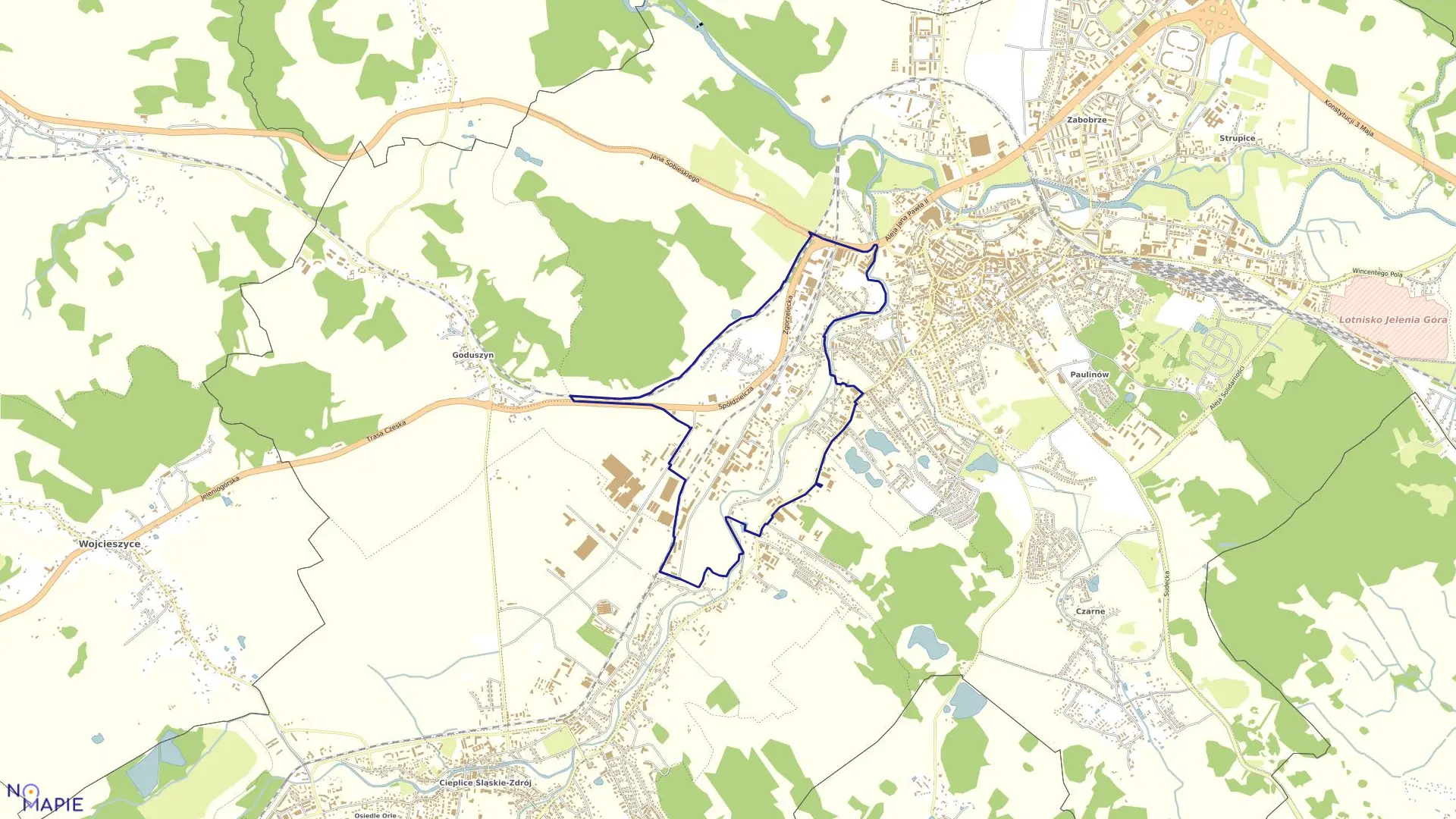 Mapa obrębu JELENIA GÓRA 3 w mieście Jelenia Góra