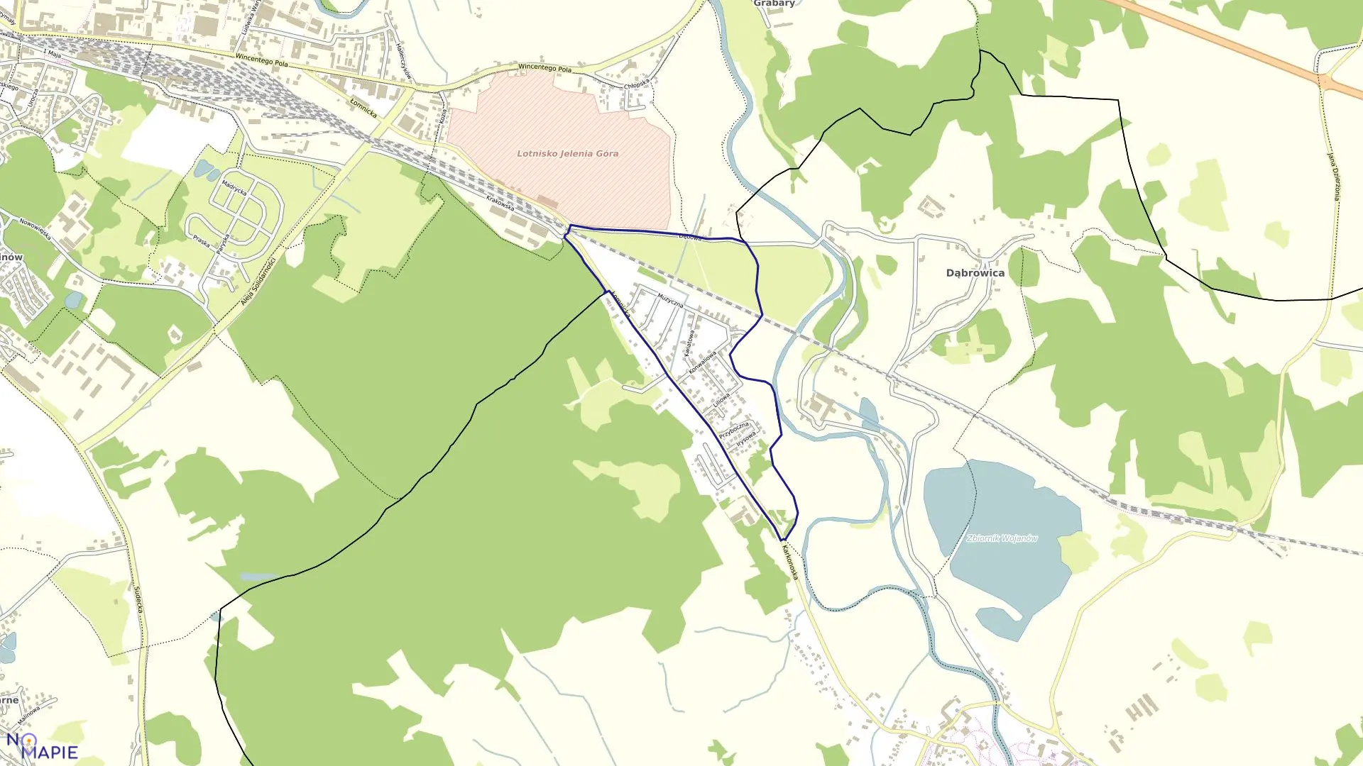 Mapa obrębu JELENIA GÓRA 5 w mieście Jelenia Góra