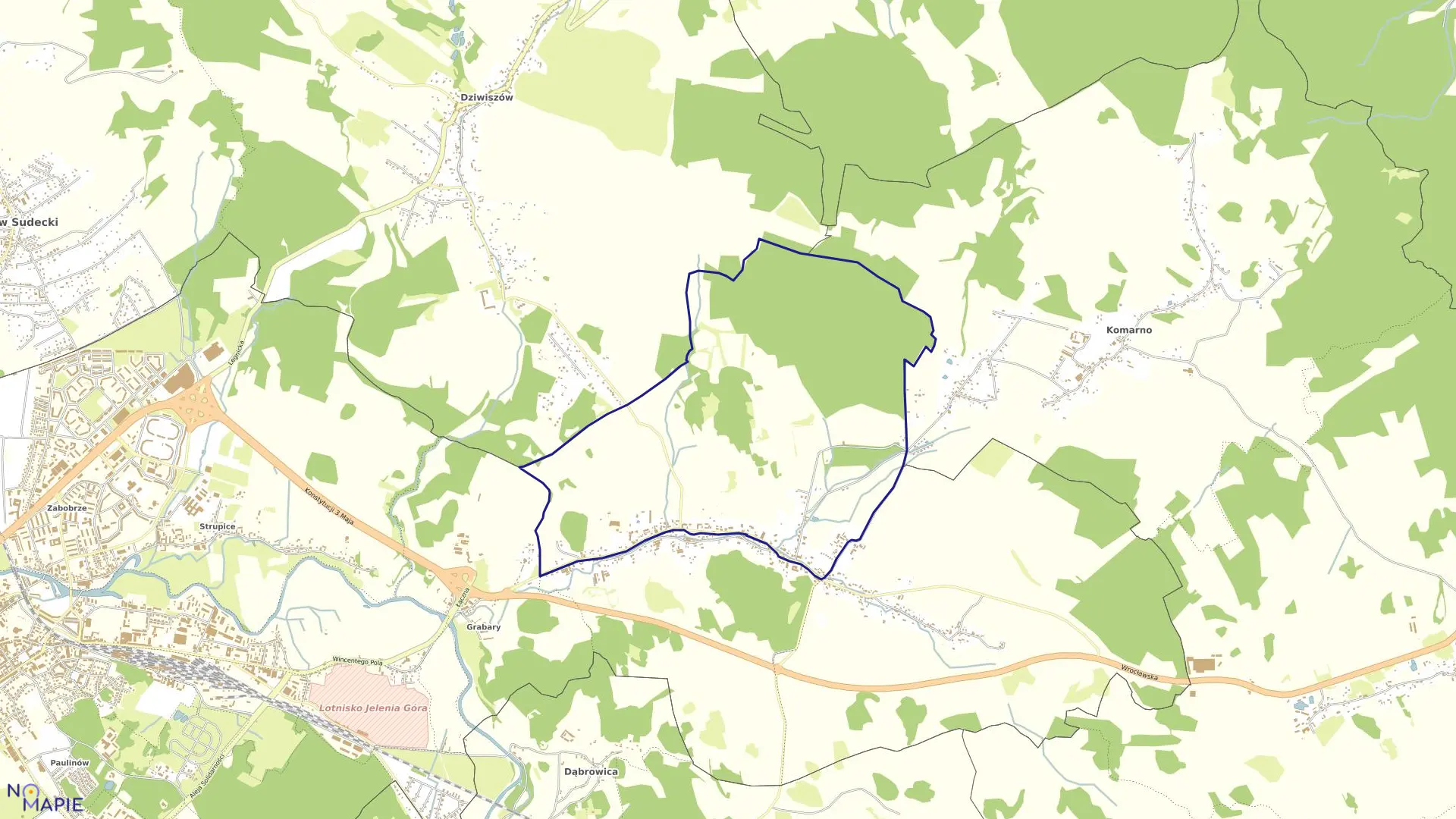 Mapa obrębu MACIEJOWA - I w mieście Jelenia Góra